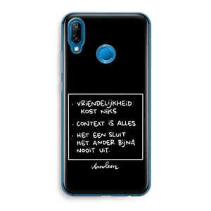 CaseCompany Mijn Motto's: Huawei P20 Lite Transparant Hoesje