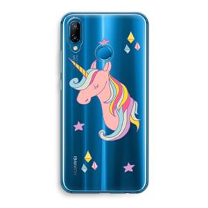 CaseCompany Roze eenhoorn: Huawei P20 Lite Transparant Hoesje