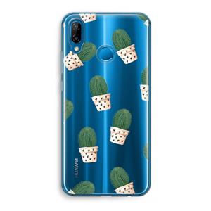 CaseCompany Cactusprint roze: Huawei P20 Lite Transparant Hoesje