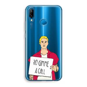 CaseCompany Gimme a call: Huawei P20 Lite Transparant Hoesje