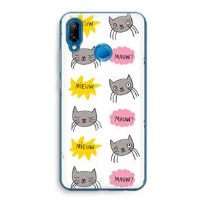 CaseCompany Meow: Huawei P20 Lite Transparant Hoesje