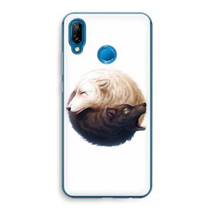 CaseCompany Yin Yang Wolves: Huawei P20 Lite Transparant Hoesje