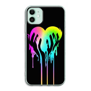 CaseCompany Hold My Heart: iPhone 11 Transparant Hoesje