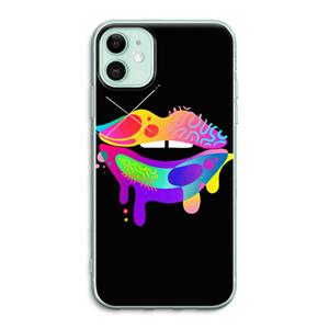 CaseCompany Lip Palette: iPhone 11 Transparant Hoesje