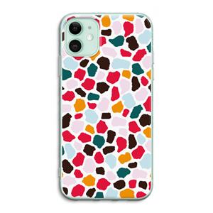CaseCompany Colored Giraffe: iPhone 11 Transparant Hoesje