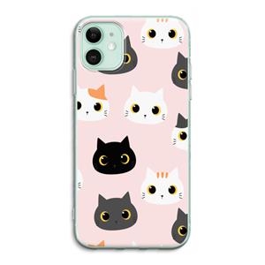CaseCompany Katten: iPhone 11 Transparant Hoesje