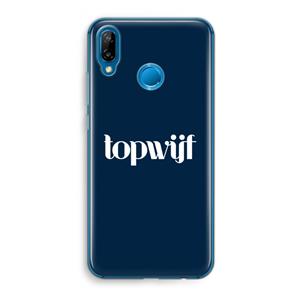 CaseCompany Topwijf Navy: Huawei P20 Lite Transparant Hoesje