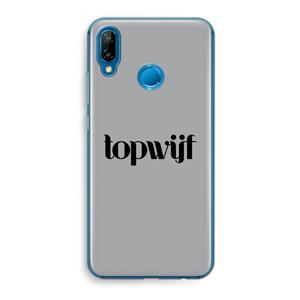 CaseCompany Topwijf Grijs Zwart: Huawei P20 Lite Transparant Hoesje