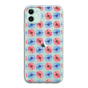 CaseCompany Klaproosjes: iPhone 11 Transparant Hoesje