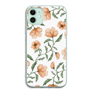 CaseCompany Peachy flowers: iPhone 11 Transparant Hoesje