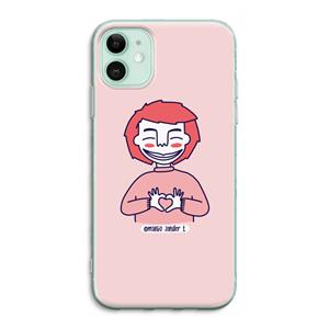 CaseCompany Hartje: iPhone 11 Transparant Hoesje