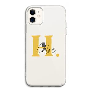 CaseCompany Amber Script: iPhone 11 Transparant Hoesje