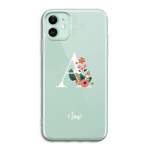 CaseCompany Pink Bouquet: iPhone 11 Transparant Hoesje