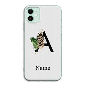 CaseCompany Charcoal Flora: iPhone 11 Transparant Hoesje
