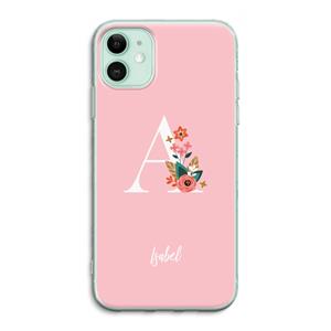 CaseCompany Pink Bouquet: iPhone 11 Transparant Hoesje