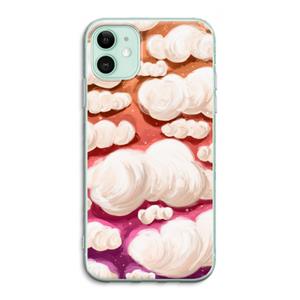 CaseCompany Katoen Wolken: iPhone 11 Transparant Hoesje