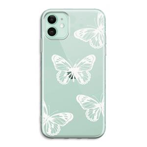 CaseCompany White butterfly: iPhone 11 Transparant Hoesje
