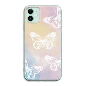 CaseCompany White butterfly: iPhone 11 Transparant Hoesje
