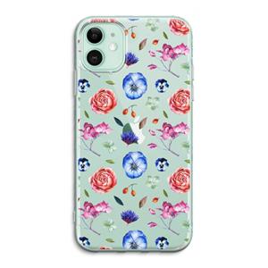 CaseCompany Bloemetjes: iPhone 11 Transparant Hoesje