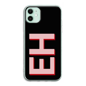 CaseCompany Monogram: iPhone 11 Transparant Hoesje