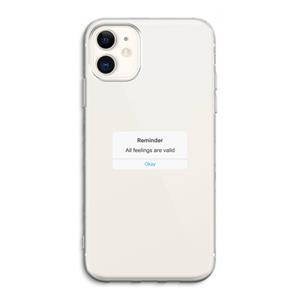 CaseCompany Reminder: iPhone 11 Transparant Hoesje