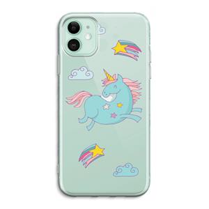 CaseCompany Vliegende eenhoorn: iPhone 11 Transparant Hoesje