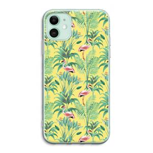 CaseCompany Flamingo party: iPhone 11 Transparant Hoesje