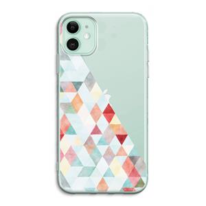 CaseCompany Gekleurde driehoekjes pastel: iPhone 11 Transparant Hoesje