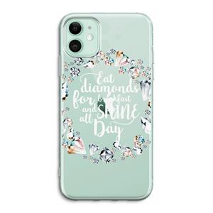 CaseCompany Diamonds: iPhone 11 Transparant Hoesje