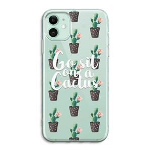 CaseCompany Cactus quote: iPhone 11 Transparant Hoesje