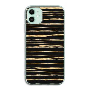 CaseCompany Gouden strepen: iPhone 11 Transparant Hoesje