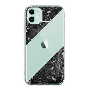 CaseCompany Zwart marmer: iPhone 11 Transparant Hoesje