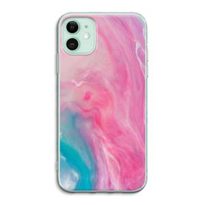 CaseCompany Roze explosie: iPhone 11 Transparant Hoesje
