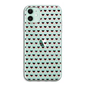 CaseCompany Hartjes: iPhone 11 Transparant Hoesje
