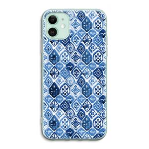 CaseCompany Blauw motief: iPhone 11 Transparant Hoesje