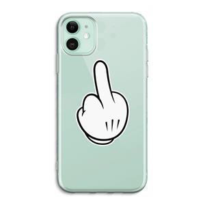 CaseCompany Middle finger black: iPhone 11 Transparant Hoesje