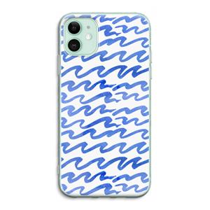 CaseCompany Blauwe golven: iPhone 11 Transparant Hoesje