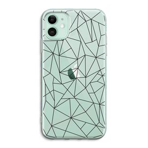 CaseCompany Geometrische lijnen zwart: iPhone 11 Transparant Hoesje