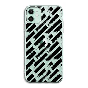CaseCompany Zwarte vegen: iPhone 11 Transparant Hoesje