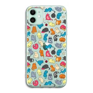 CaseCompany Kleurrijke katten: iPhone 11 Transparant Hoesje