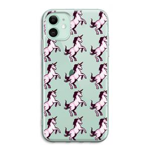 CaseCompany Musketon Unicorn: iPhone 11 Transparant Hoesje
