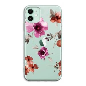 CaseCompany Geschilderde bloemen: iPhone 11 Transparant Hoesje