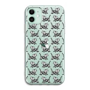 CaseCompany Zwarte poes: iPhone 11 Transparant Hoesje
