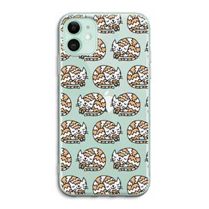 CaseCompany Slapende poes: iPhone 11 Transparant Hoesje