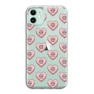 CaseCompany Chicks before dicks: iPhone 11 Transparant Hoesje