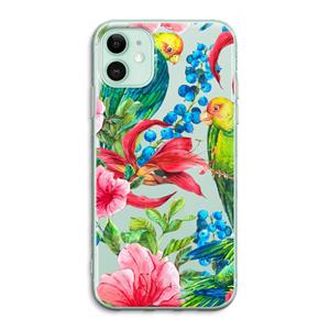 CaseCompany Papegaaien: iPhone 11 Transparant Hoesje