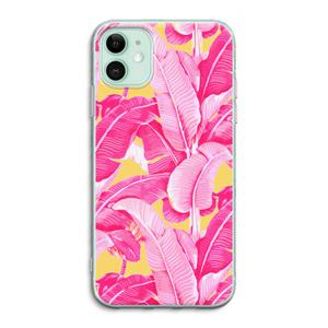 CaseCompany Pink Banana: iPhone 11 Transparant Hoesje
