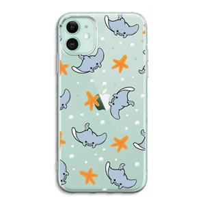 CaseCompany Manta: iPhone 11 Transparant Hoesje