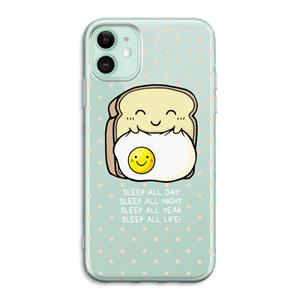CaseCompany Sleep All Day: iPhone 11 Transparant Hoesje
