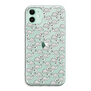 CaseCompany Zwanen: iPhone 11 Transparant Hoesje